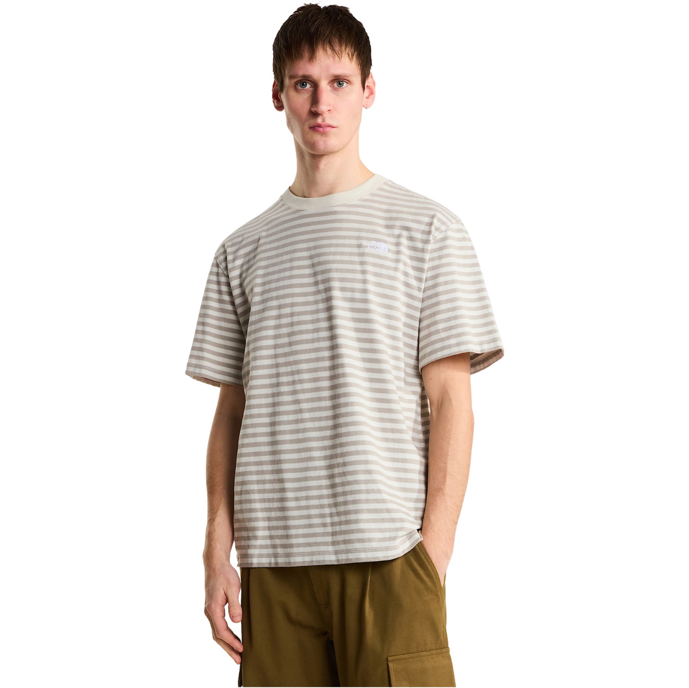 2026 The North Face Mens Vista Stripe T-Shirt NF0A8H7F - Cumulus Cloud